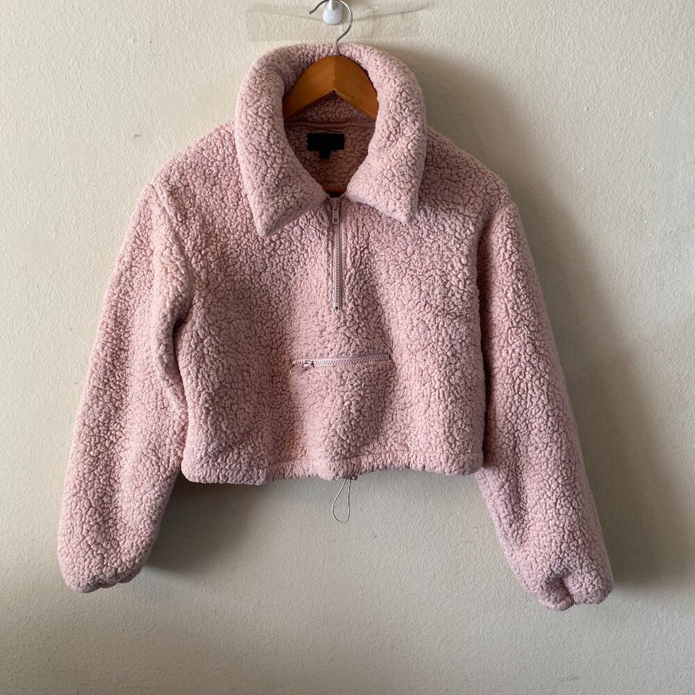 VIVRE LA VIE MEDIUM OLD ROSE PULL-OVER HALF-ZIP SWEATER